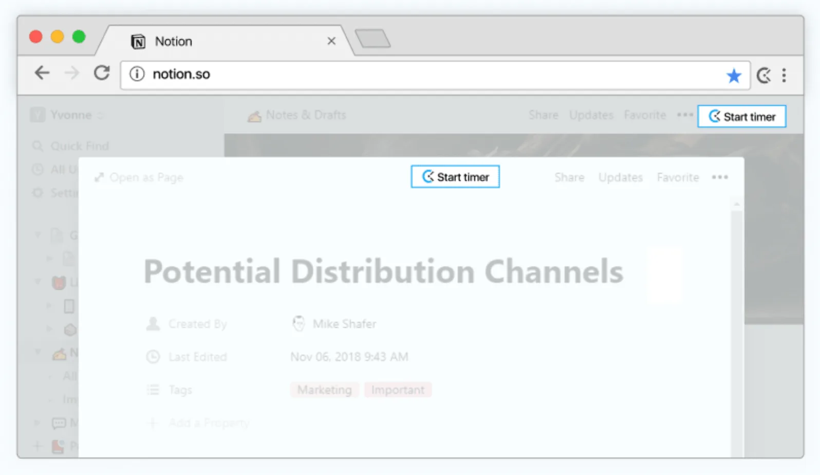 Widget Clockify integre dans Notion pour le suivi du temps