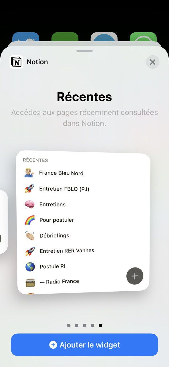 Les Widgets dans Notion