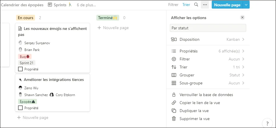 Configuration de l affichage des proprietes sur les cartes Kanban
