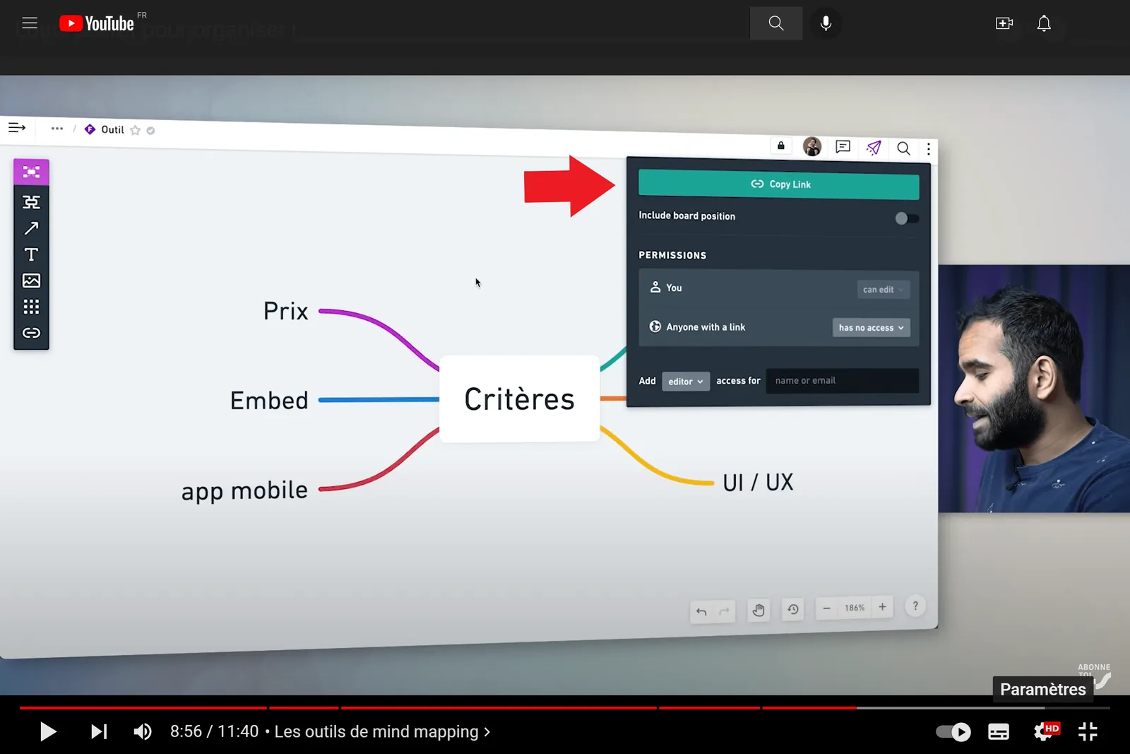 Copie du lien de partage depuis Whimsical pour l integrer dans Notion