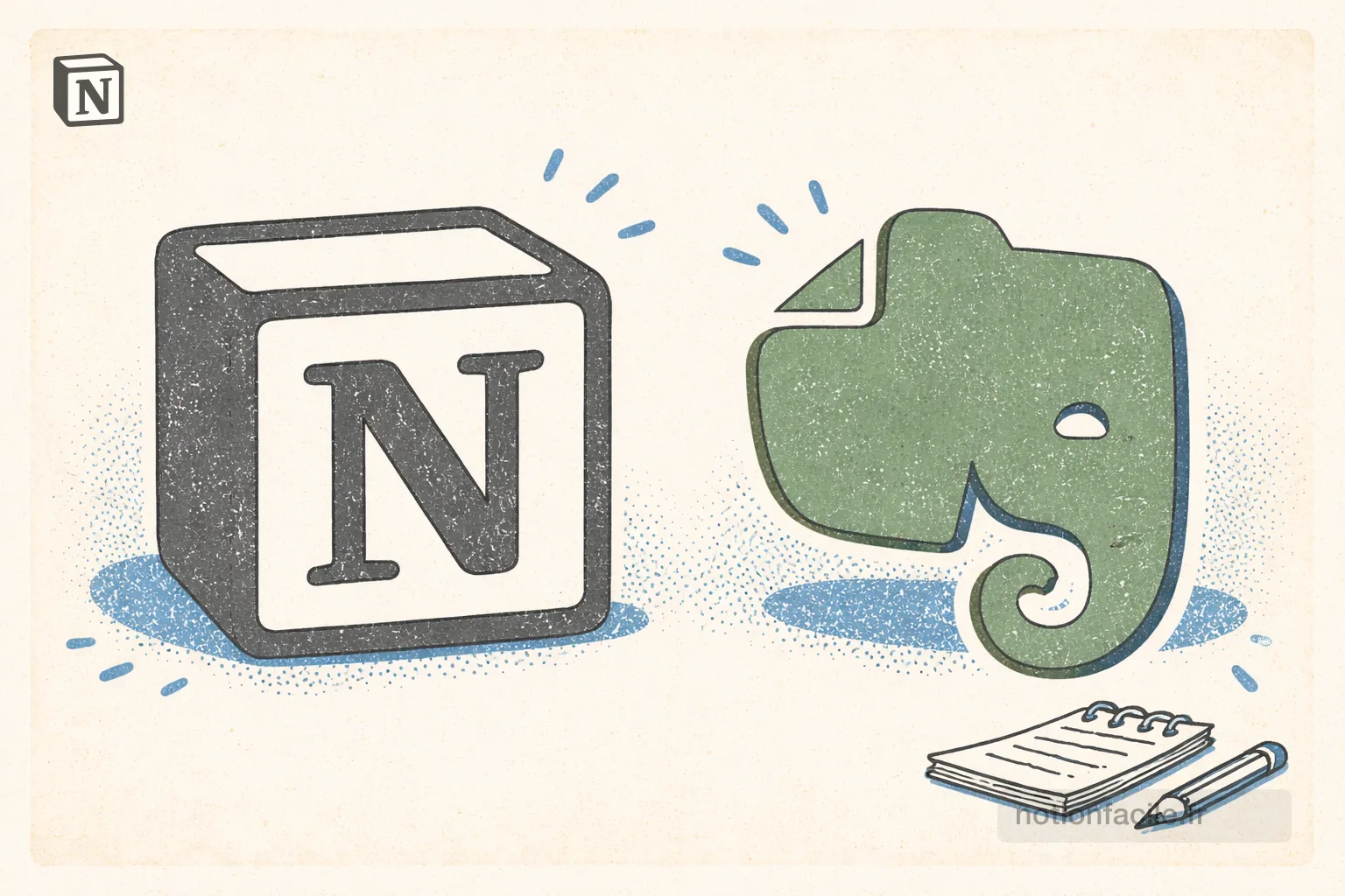 Notion vs Evernote (2026) : comparatif complet
