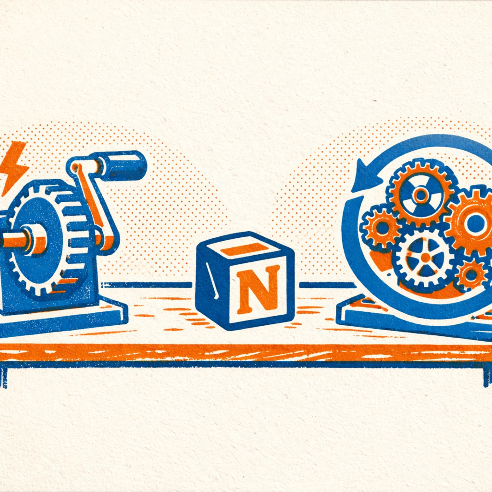 Mecanisme a manivelle pour action a la demande et mecanisme a engrenages pour synchronisation automatique planifiee relies par un cube central