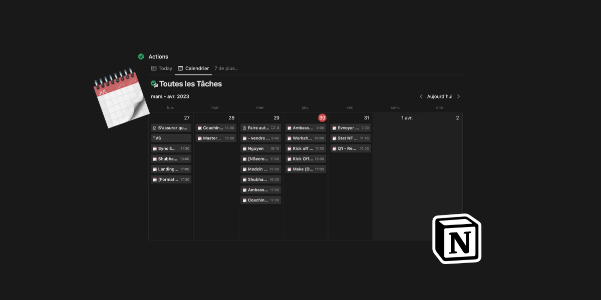 La Vue Semaine pour Optimiser votre Calendrier sur Notion